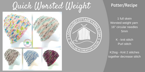 Quick Worsted Weight Hat knitting pattern
