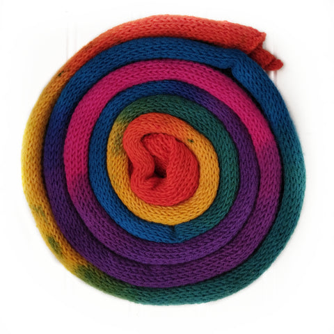 Knit blank dyed Squishy Sock Yarn - Dark Rainbow