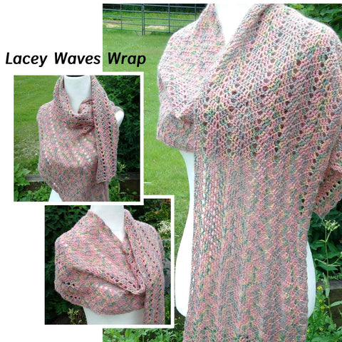 Lacy Waves Scarf - Wrap Crochet Pattern PDF Download