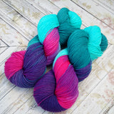 hand dyed yarn sock, hand painted yarn