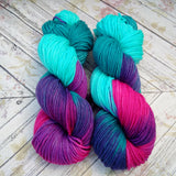 hand dyed yarn worsted, hand painted yarn