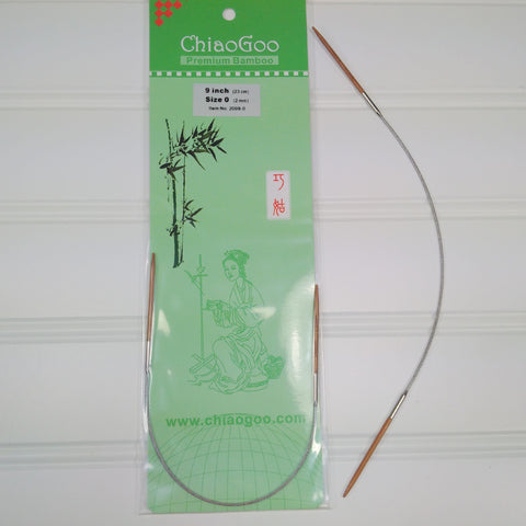 ChiaoGoo 9 inch circular knitting needle in bamboo