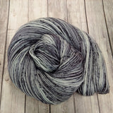 Hand dyed sock yarn ,dk yarn, worsted yarn , grey semi-solid
